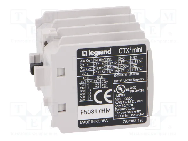 LEGRAND Contactores Auxiliares CTX3 MINI NC x2 + NA x2