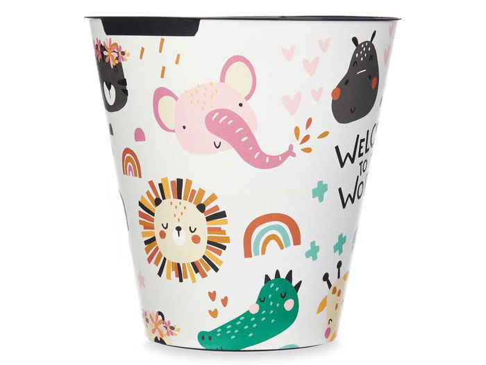 Pincello Papelera Plástico Redonda Mundo Animal 27x28x27 cm (Set de 24)