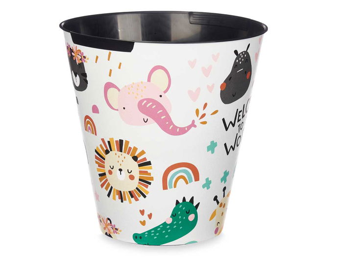Pincello Papelera Plástico Redonda Mundo Animal 27x28x27 cm (Set de 24)