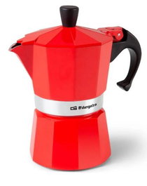 ORBEGOZO Cafetera de Aluminio KFR 940 Roja, 9 Tazas
