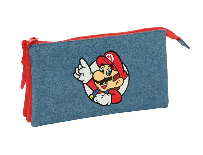 Safta Estuche Portatodo Colección Super Mario Triple con 3 Cremalleras 120x30x220 mm Safta Estuche Portatodo Colección Super Mario Triple con 3 Cremalleras 120x30x220 mm