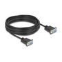 DeLOCK Cable Seriell RS-232 10 m DB-9 Hembra a Hembra con Conector Estrecho, Negro, Ref. Delock RS-232 Kabel