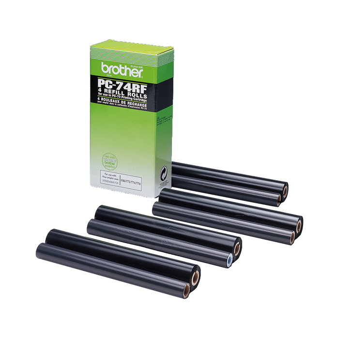 Brother PC 74 RF Pack de 4 Rollos de Transferencia Térmica Negro Brother PC 74 RF Pack de 4 Rollos de Transferencia Térmica Negro