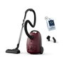 AEG AB51C1DR5B Aspiradora de tambor 750W 209AW, Color Rojo, Depósito para Polvo 3L con Bolsa, Filtro Higiénico, Cable 6m Autorebobinable