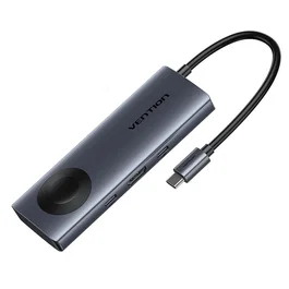 Vention Docking USB Tipo-C con Carga Inalámbrica TPMHB Gris