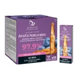 ARMONIA Aha'S Naturales Renovador 10Amp. Sérum Facial con AHA Naturales - Ácido Láctico, Glicólico - Vegano para Piel Sensible - Antimanchas y Regeneración Celular