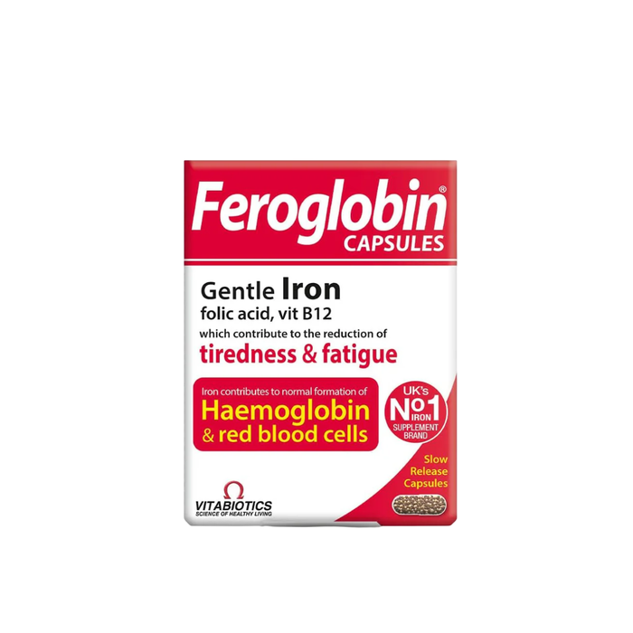 Feroglobin, Hierro, Ácido fólico, Vitamina B12, B6 y Zinc, Mantenimiento de la salud, vitalidad y liberación de energía, Vitaminas, 30 cápsulas Feroglobin, Hierro, Ácido fólico, Vitamina B12, B6 y Zinc, Mantenimiento de la salud, vitalidad y liberación de energía, Vitaminas, 30 cápsulas
