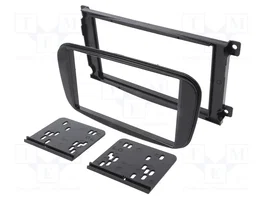 PER.PIC. Bastidor de montaje de radio 2 DIN para Ford, Negro Brillante