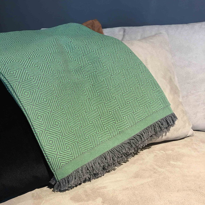 L'essentiel linge de maison Funda de Sofá Elite - Green Verde 175 x 230 cm 100% Algodón para Salón