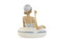DKD Home Decor Figura Bañista Flotante Azul Celeste Blanco Resina 10 x 10.5 x 17.5 cm (2 Unidades)