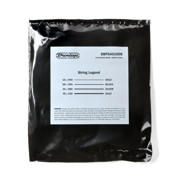 DUNLOP Juego Bajo Entorchado Plano 40-100 (Escala Corta) DUNLOP Juego Bajo Entorchado Plano 40-100 (Escala Corta)