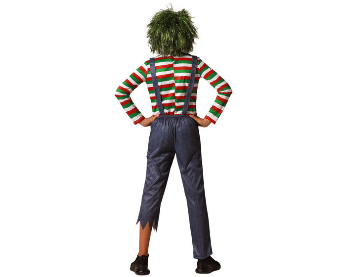 Disfraz Infantil Muñeco Maldito Con Camiseta A Rayas Y Peto Halloween Niños 10-12 Años