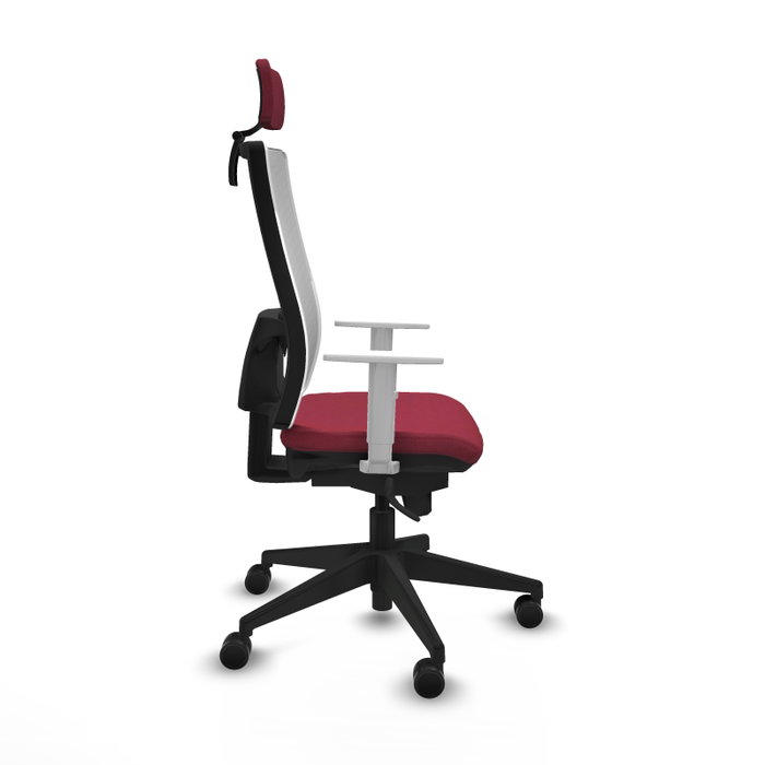 PIQUERAS Y CRESPO Silla de oficina Horna con mecanismo Sincro, Granate y Blanco PIQUERAS Y CRESPO Silla de oficina Horna con mecanismo Sincro, Granate y Blanco