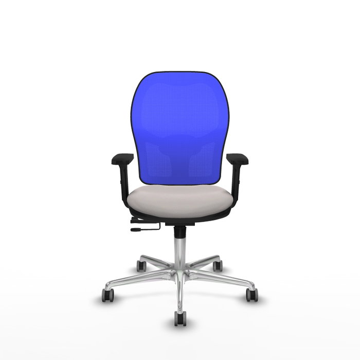 PIQUERAS Y CRESPO Silla de oficina Jorquera con mecanismo Sincro/Traslack, Azul y Blanco