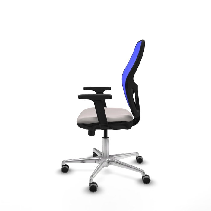PIQUERAS Y CRESPO Silla de oficina Jorquera con mecanismo Sincro/Traslack, Azul y Blanco