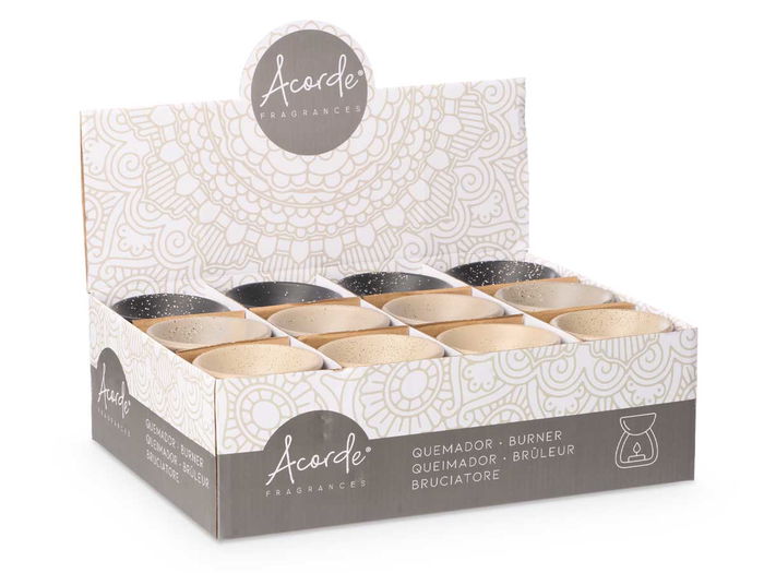Acorde Quemador de Cerámica Rombos Grd Surtidos 9 x 10.5 x 9 cm (Set de 24)