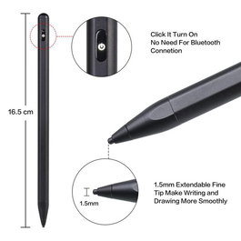 CoreParts Active Stylus Pen Recargable, Color Negro, con cable USB