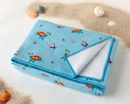 KioKids Toalla de Playa Microfibra Tortugas Azul 75x150 cm