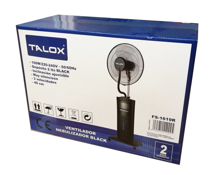 TALOX Ventilador Nebulizador FS-1619R 40cm 100W 2L