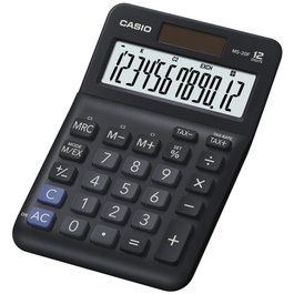 Casio MS-20F Calculadora de escritorio de 12 dígitos, Negro