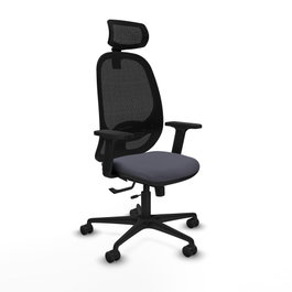PIQUERAS Y CRESPO Silla de oficina Cilanco con mecanismo Sincro/Traslack Gris oscuro y Negro