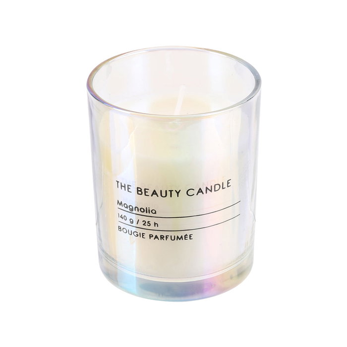 Home Deco Factory Vela Perfumada Beauty Candle Vidrio Iridescente Aromas Surtidos Cera 140g 25h 6.8x8.3cm