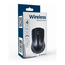 Raton Óptico inalambrico gembird / 4 botones / 1600 dpi / negro / musw-4b-04