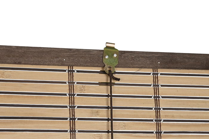 DKD Home Decor Estor Enrollable Bambú y Poliéster Marrón Oscuro 2 x 175 x 90 cm