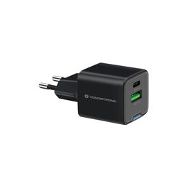 Conceptronic Althea15B Cargador de Pared USB 20 W Negro - Cargador Rápido Universal con 2 Puertos