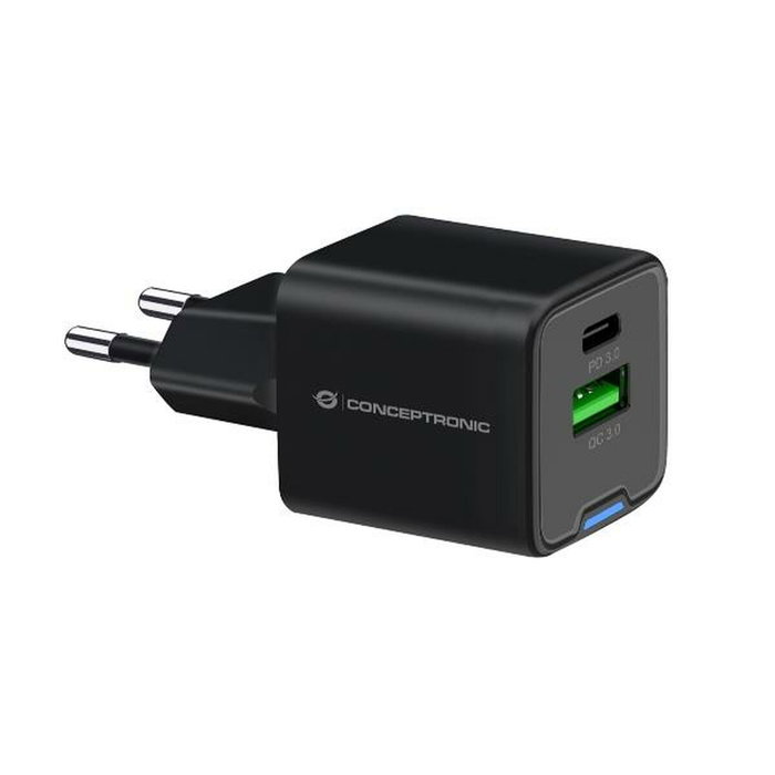 Conceptronic ALTHEA15B Cargador GaN de 20W con 2 Puertos (USB-C y USB-A) Conceptronic ALTHEA15B Cargador GaN de 20W con 2 Puertos (USB-C y USB-A)
