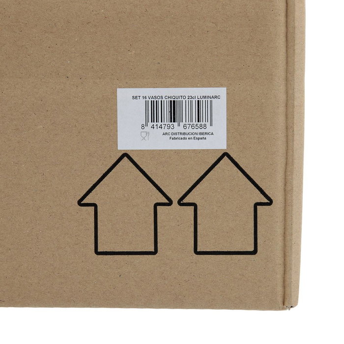 Set 16 Vasos Bajos Vidrio Chiquito Luminarc 23 cL