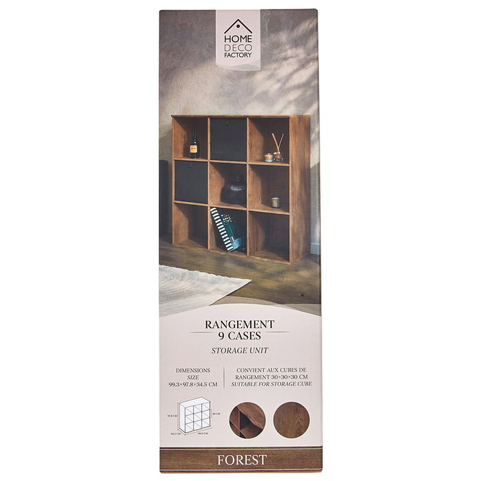 Home Deco Factory Estantería Forest con 9 compartimentos Home Deco Factory Estantería Forest con 9 compartimentos