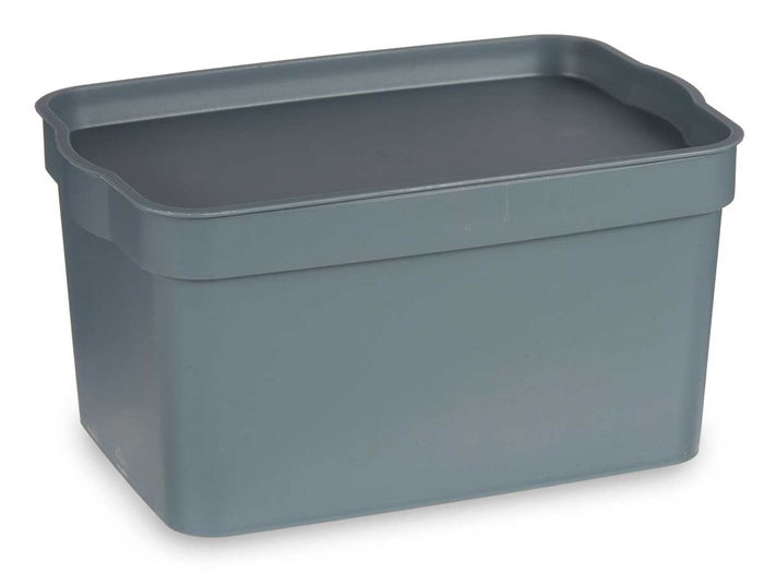 Kipit Caja Plástico con Tapa 2,3L Gris 13.5x11x20 cm (Set de 24) Kipit Caja Plástico con Tapa 2,3L Gris 13.5x11x20 cm (Set de 24)