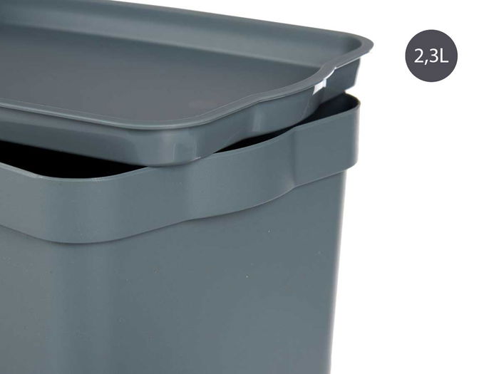 Kipit Caja Plástico con Tapa 2,3L Gris 13.5x11x20 cm (Set de 24) Kipit Caja Plástico con Tapa 2,3L Gris 13.5x11x20 cm (Set de 24)