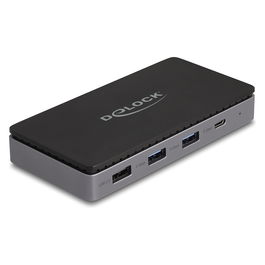 DeLOCK Estación de Acoplamiento USB-C 4K, 2x HDMI, 7 Puertos, LAN Gigabit, Carga PD 85W - USB-C Docking Station para Windows, Mac, Linux, Android