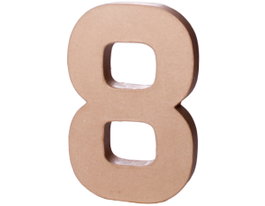 Innspiro Número 8 de papel maché con volumen de 20 cm