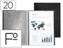 Liderpapel Carpeta con 20 Fundas de Plástico Negro Tamaño Folio