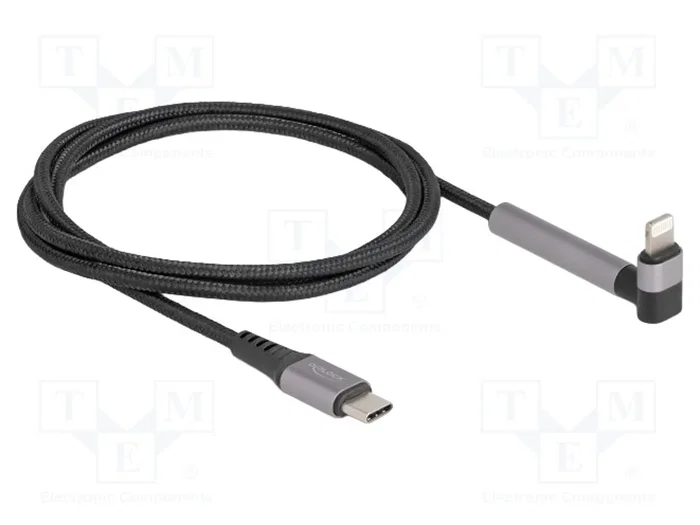 DeLOCK Cable de datos y carga USB Type-C a Lightning con función de soporte, 1,5 m, Negro/Gris DeLOCK Cable de datos y carga USB Type-C a Lightning con función de soporte, 1,5 m, Negro/Gris