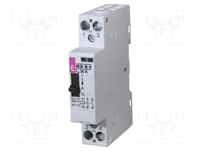 ETI POLAM Contactor RD 2-polar de instalación 20A 24VAC/24VDC ETI POLAM Contactor RD 2-polar de instalación 20A 24VAC/24VDC
