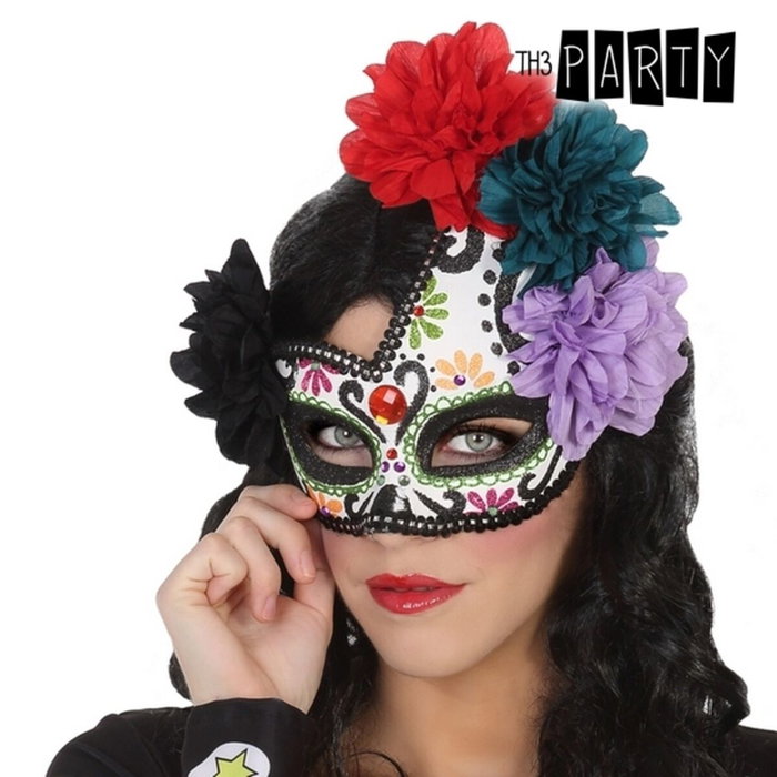 Atosa Antifaz para Día de los Muertos Colorido con Flores y Brillantes - Adulto Atosa Antifaz para Día de los Muertos Colorido con Flores y Brillantes - Adulto