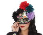 Antifaz Colorido Con Flores Y Brillantes Para Día De Los Muertos Catrina Accesorio Halloween Adulto Multicolor