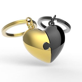 METALMORPHOSE Llavero Lifestyle Puzzle Corazón Oro/Negro