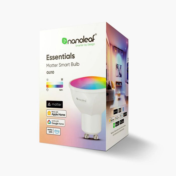 Nanoleaf Essentials Smart Bombilla LED GU10 con Matter y Thread, Pack de 3 Unidades
