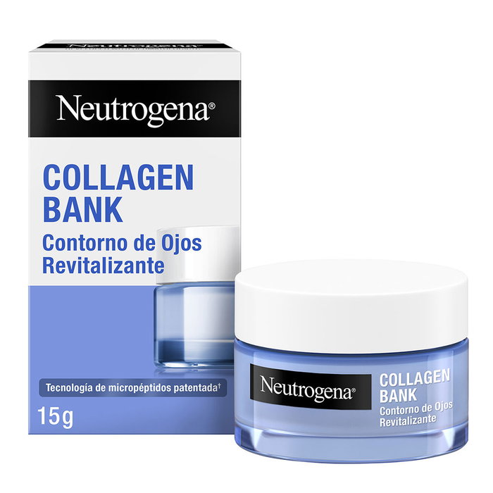 Neutrogena Collagen Bank Crema Gel Contorno de Ojos Revitalizante 15 ml con Niacinamida, Tecnología de Micropéptidos, Antiarrugas y Ojeras