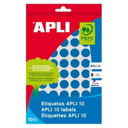 Apli Etiquetas Adhesivas Circulares 10 mm Azul (1.008 unidades)