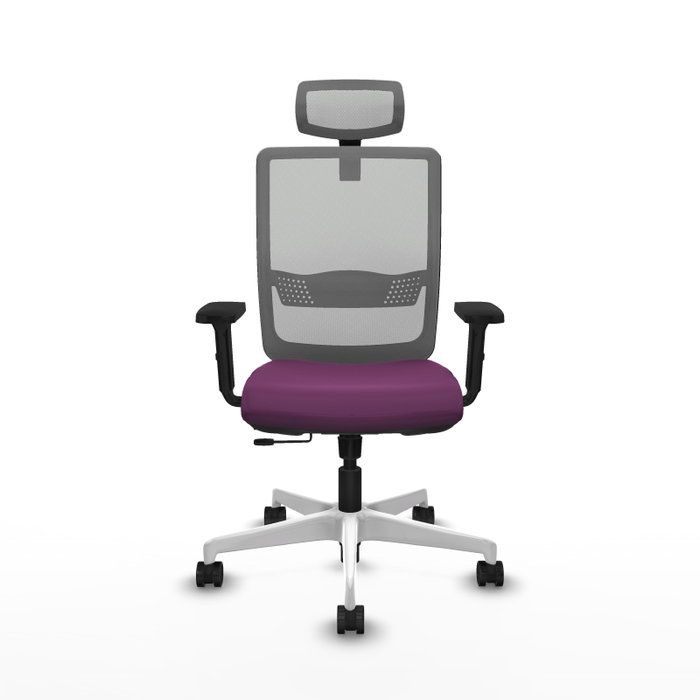 PIQUERAS Y CRESPO Silla de oficina Haches Morada y Gris con Mecanismo Sincro/Traslack