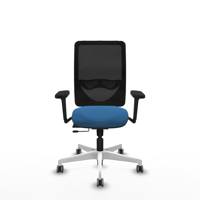 PIQUERAS Y CRESPO Silla de oficina Zulema con mecanismo Sincro/Traslack, Azul claro y Negro