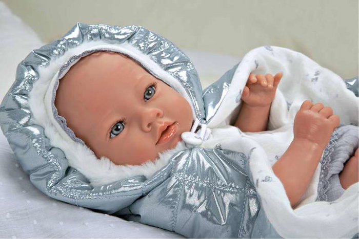 Muñecas Arias Muñeca Reborn Borja Gris con Manta