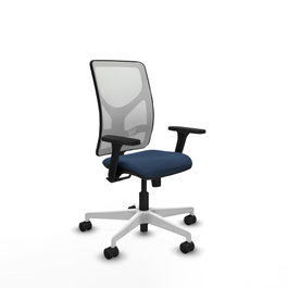 PIQUERAS Y CRESPO Silla de oficina Motilla con mecanismo Sincro, Azul marino y Blanco