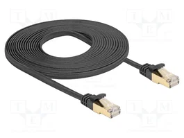 DeLOCK Cable de red plano Cat6a U/FTP 5 m negro